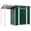 vidaXL Tuinschuur met verlengd dak 277x107x181 cm staal groen