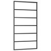 vidaXL Schuifdeur 102x205 cm ESG-glas en aluminium zwart