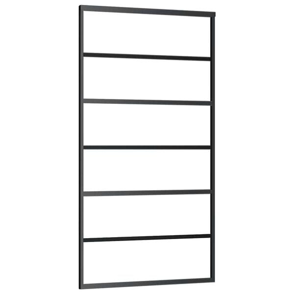 vidaXL Schuifdeur 102x205 cm ESG-glas en aluminium zwart