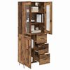 vidaXL Hoge kast met lade Oud Hout 69,5 x 34 x 90 cm Bewerkt hout