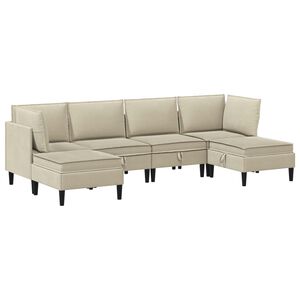 vidaXL Woonkamer Meubelset 6 pcs Zand Stof