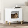 vidaXL Kattenhuis Glanzend Wit 51 x 30 x 52 cm Bewerkt hout