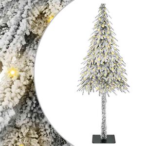 vidaXL Kerstboom met 300 LED met standaard Wit 210 cm PE en staal