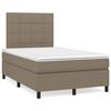 vidaXL Boxspring met matras stof taupe 120x200 cm