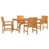 vidaXL Tuin eettafelset 5 pcs Bruin Massief Acaciahout