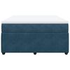vidaXL Boxspring met matras fluweel donkerblauw 140x190 cm