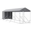 vidaXL Hondenkennel met dak 2x10x2,5 m gegalvaniseerd staal zilver