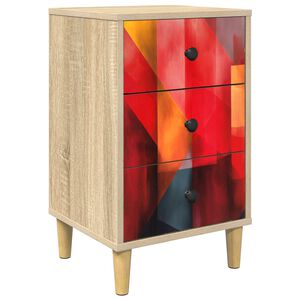 vidaXL Nachtkastje HEESCH Sonoma Eiken 36 x 33 x 60 cm Bewerkt hout