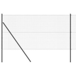 vidaXL gelast draadhek met grondbevestiging 10 x 1,2 m Grijs Mesh
