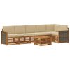 vidaXL Hoekbank Set 6 pcs Naturel Massief Acaciahout en Polyester