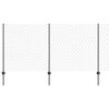 vidaXL gaashek met palen 25 x 1,2 m PVC-Coated Staal Grijs Mesh