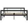 vidaXL Bedframe metaal zwart en wit 140x200 cm