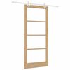 vidaXL Schuifdeur Naturel 93 x 211 cm Massief grenenhout en glas