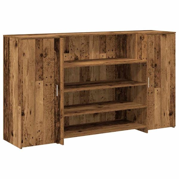 vidaXL Receptiebalie 180x50x103,5 cm bewerkt hout oud houtkleurig