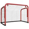 vidaXL Hockeydoel met net 68x32x47 cm staal en polyester rood en zwart