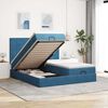 vidaXL Ottoman bed met matrassen 160x200cm fluweel donkerblauw