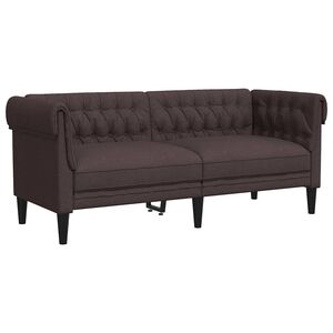 vidaXL Tweezitsbank Chesterfield-stijl stof donkerbruin