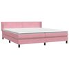 vidaXL Boxspring met matras fluweel roze 200x210 cm