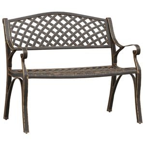 vidaXL Tuinbank 102 cm gietaluminium bronskleurig