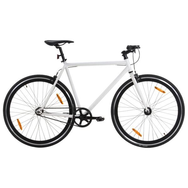 vidaXL Fiets met vaste versnelling 700 c 59 cm wit en zwart