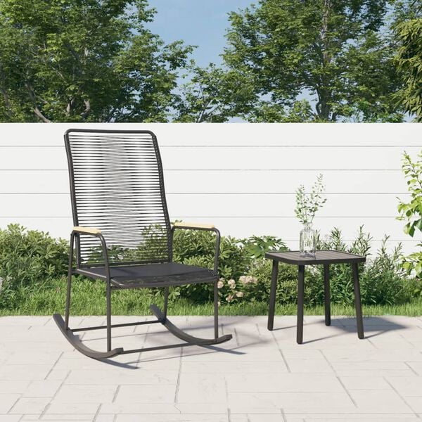 vidaXL Tuinschommelstoel 59x79,5x104 cm PVC-rattan zwart