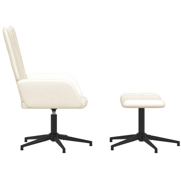 vidaXL Relaxstoel met voetenbank fluweel cr&egrave;mewit