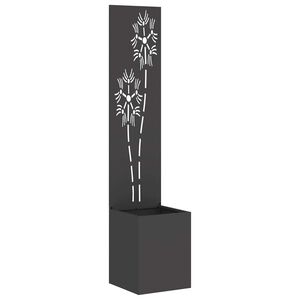 vidaXL Tuin Privacy Screen Bloemen Zwart 32 x 150 cm Koudgewalst staal
