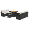 vidaXL Tuin Sofa Set 10 st 9-Aantal zitplaatsen Zwart en Cr&egrave;me
