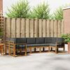 vidaXL Buiten bankenset met kussen 7 pcs Natuurlijk en Antraciet