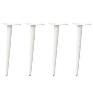 vidaXL Salontafelpoten conische vorm 4 st 30-31 cm staal wit