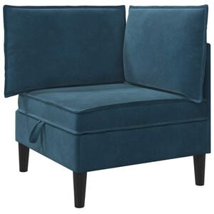 vidaXL Bank met opslag Blauw Fluweel