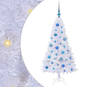 vidaXL Kunstkerstboom Wit 120 cm PVC en staal