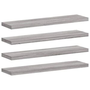 vidaXL Wandschappen 4 st 40x10x1,5 cm bewerkt hout grijs sonoma eiken