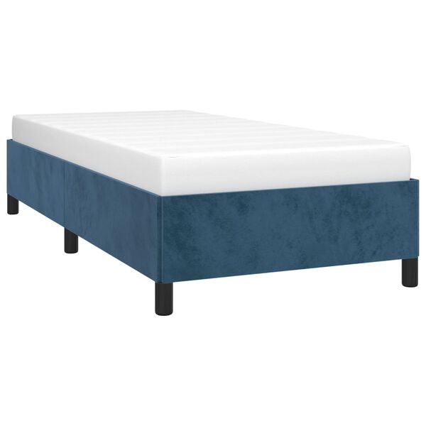 vidaXL Bedframe zonder matras 90x200 cm fluweel donkerblauw