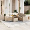 vidaXL 7-delige Loungeset met kussens poly rattan beige