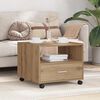 vidaXL Salontafel met lade Artisan Eiken 55 x 55 x 45cm Bewerkt hout