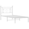 vidaXL Bedframe met hoofdbord metaal wit 90x200 cm