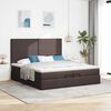vidaXL Ottoman bed met matrassen en LED's 200x200cm stof donkerbruin