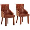 vidaXL Eetkamerstoelen 2 st echt geitenleer bruin