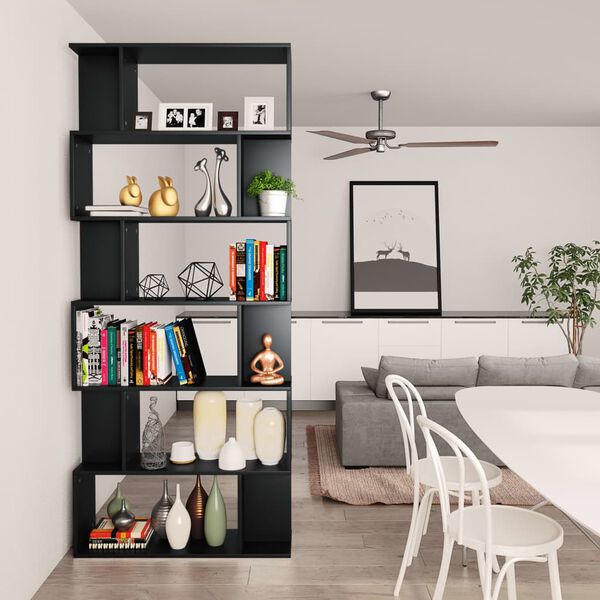 vidaXL Boekenkast / kamerscherm 80x24x192 cm bewerkt hout zwart