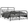 vidaXL Bedframe met hoofd- en voeteneinde metaal zwart 140x190 cm