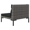 vidaXL 3-delige Loungeset halfrond poly rattan donkergrijs