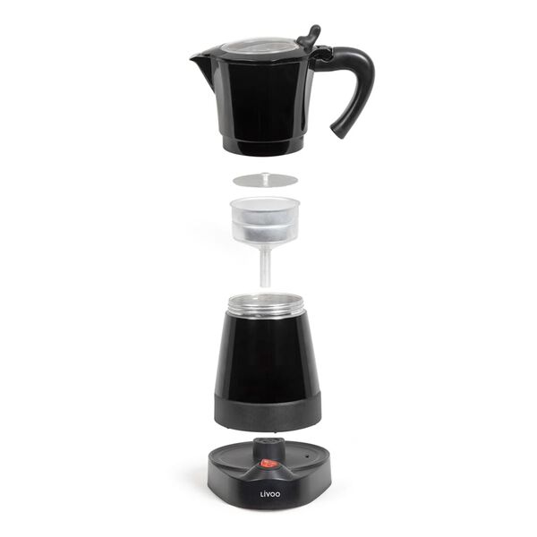Livoo Koffiemachine elektrisch Mokka 0,3 L 480 W zwart