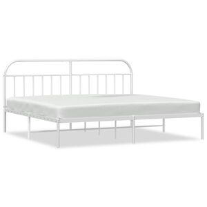 vidaXL Bedframe met hoofdbord metaal wit 200x200 cm