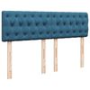 vidaXL Boxspring met matras fluweel donkerblauw 140x200 cm