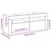 vidaXL TV-kast met LED Zwart Eiken 120 x 35 x 40 cm Bewerkt hout