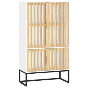 vidaXL Hoge kast 70x35x125 cm bewerkt hout wit
