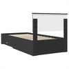 vidaXL Bedframe met lade Zwart en Zilver 75 x 190 cm Bewerkt hout