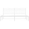 vidaXL Bedframe met hoofdbord metaal wit 183x213 cm