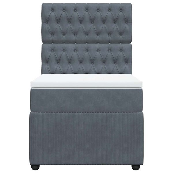 vidaXL Boxspring met matras fluweel donkergrijs 100x200 cm